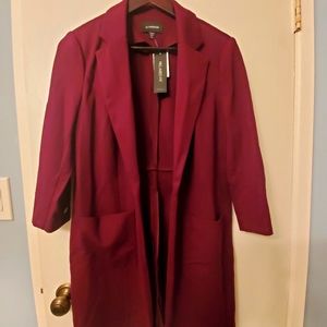 Le Chateau long blazer, size small, burgandy